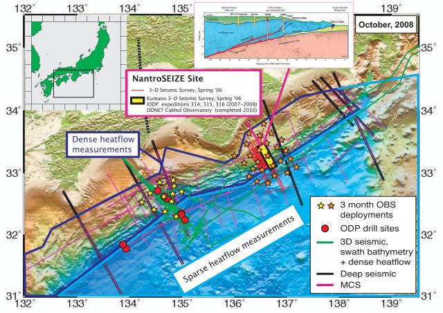 Nankai Focus Site activity map (2008)