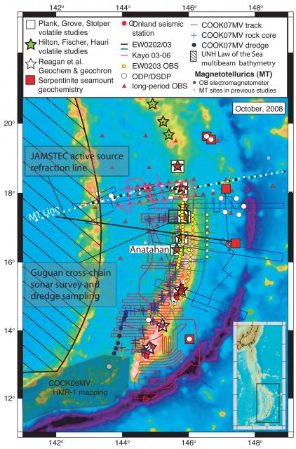 Izu-Bonin-Marianas Focus Site activity map (blow up) (2008)