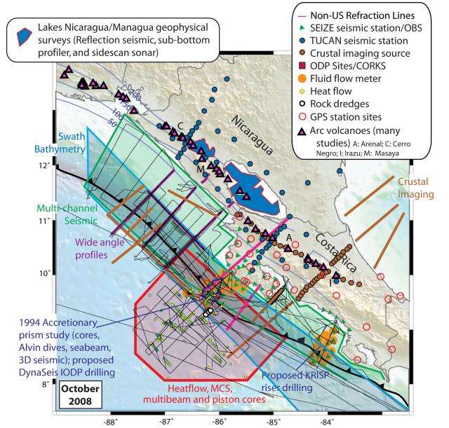 Central America Focus Site activity map (2008)