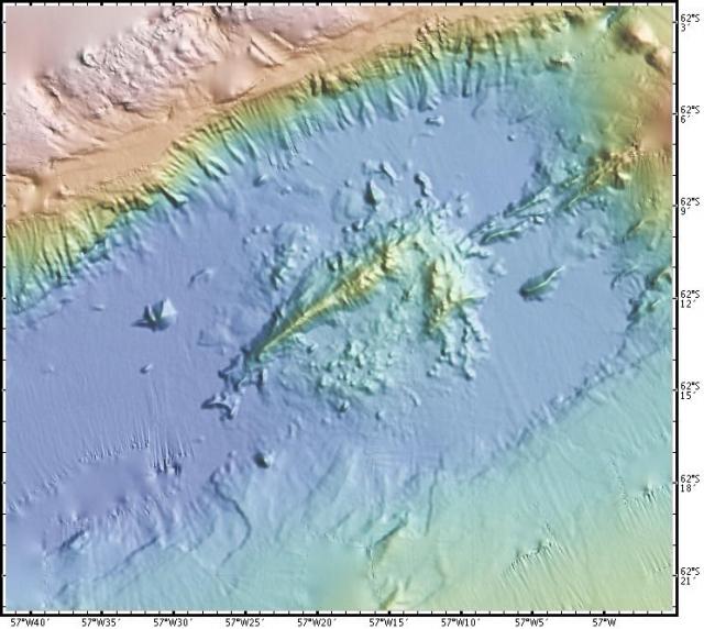 Ocean floor map of rifting within the Bransfield Strait (2008)