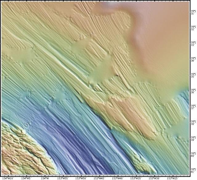 Ocean floor map of iceberg gouges, Ross Sea (2008)